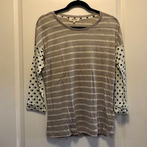 Madewell Lavender & White Stripe and Polka-Dot Tee